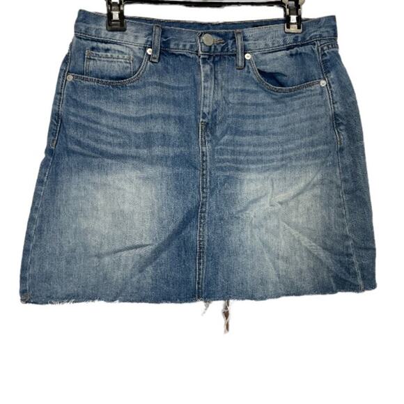 Blank NYC Medium Wash Raw Hem 100% Cotton Denim‎ Mini Skirt Size 29 - Picture 1 of 6